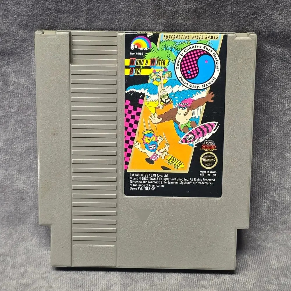 T&C Surf Designs: Wood & Water Rage Nintendo NES Video Game Cartridge Japan